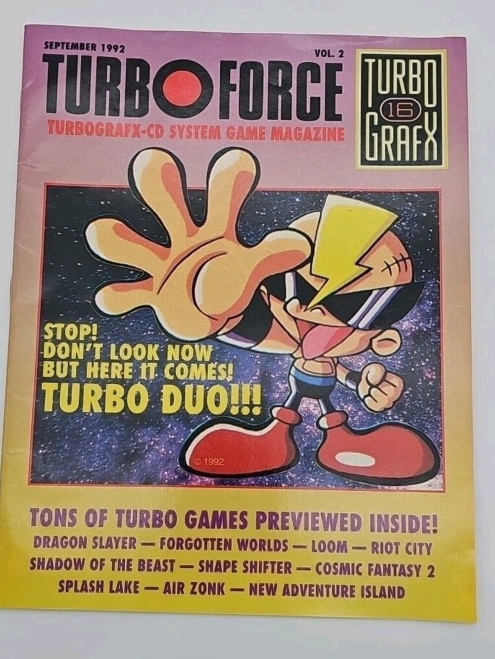 Turbo Grafx 16 TurboForce Magazine Volume 2 Turbo Duo Vintage EUC